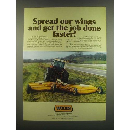 1985 Woods Batwing Rotary Cutters Ad - Spread Our Wings
