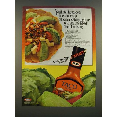 1986 Kraft Taco Dressing Ad - Siesta Summer Salad recipe