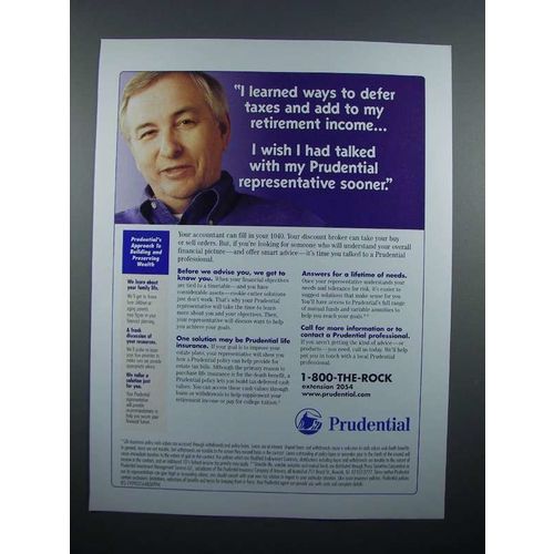 1999 Prudential Insurance Ad - Defer Taxes
