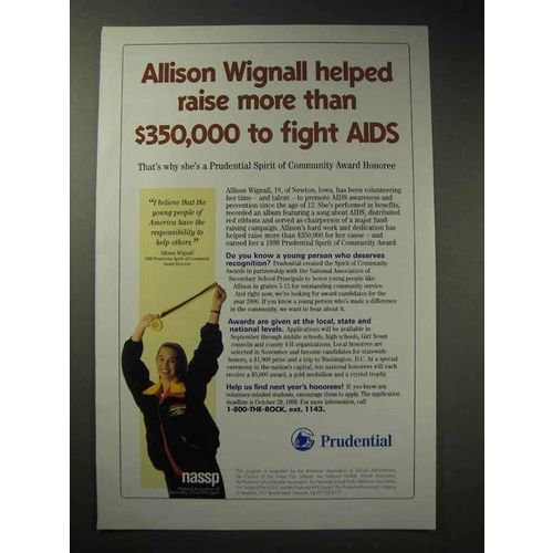 1999 Prudential Insurance Ad - Allison Wignall