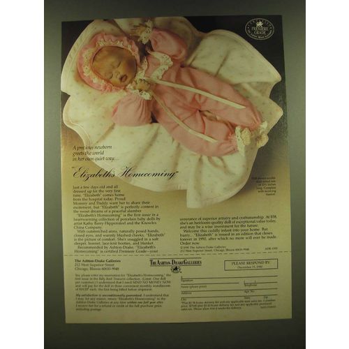1990 The Ashton-Drake Galleries Elizabeth's Homecoming Doll Ad