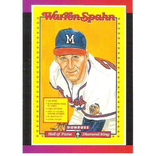 1989 Donruss Warren Spahn complete puzzle set 21 pieces 1-63 & card 588
