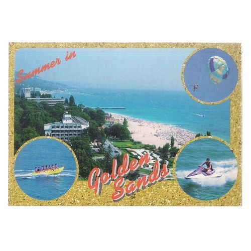multiview, GOLDEN SANDS, BULGARIA unused postcard =