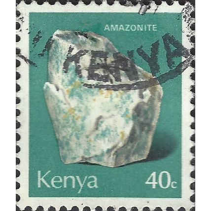 KENYA, MINERAL, Amazonite, blue-green 1977, 40c, #4