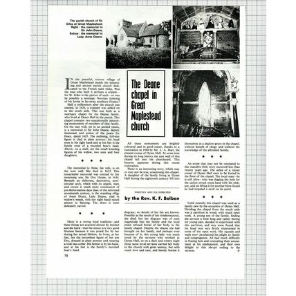 Great Maplestead Church Essex Rev K F Belben - 1971 Article