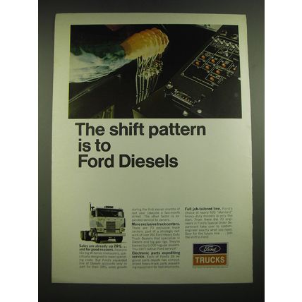 1968 Ford Diesel Trucks Ad - The shift pattern is to Ford Diesels