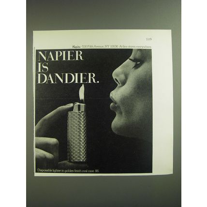 1974 Napier Cigarette Lighter Advertisement - Napier is Dandier