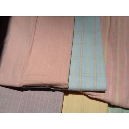 6 Pcs Flannel Fabric Material 18x42 Inches Cotton Sewing Crafting Stripe Plaid