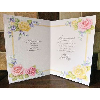 birthday card for her - On Your Birthday - A Special Message - Large Card