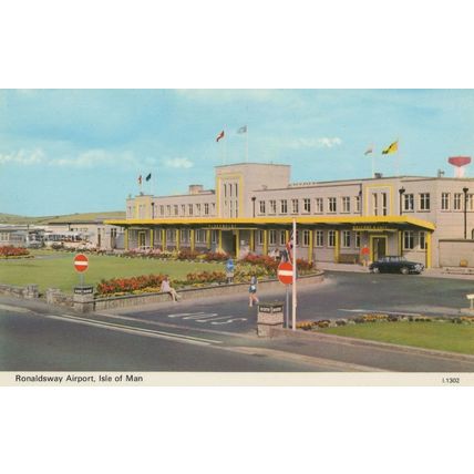 Ronaldsway Airport Rare 1970s Entrance Stop Signs Postcard
