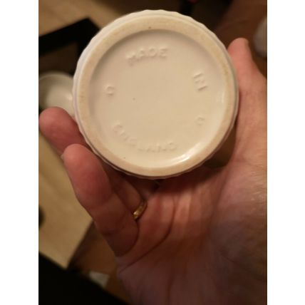 One White Ramekin Ribbed Edge