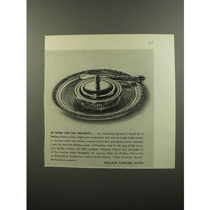 1953 Wallace Sterling Spread n' snack set Ad - At home for the holidays