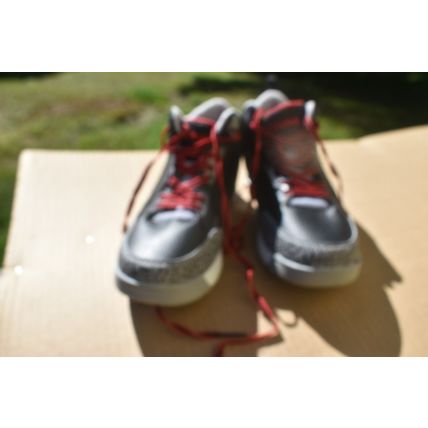 Boys High Top Shaquille O'Neal SHAQ Basketball Shoes Black Gray Size 6 very good