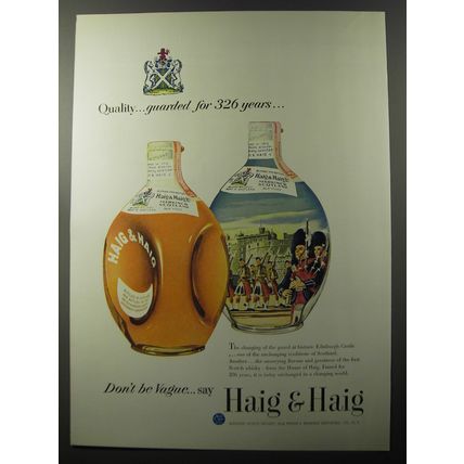 1953 Haig & Haig Scotch Ad - Quality.. guarded for 326 years