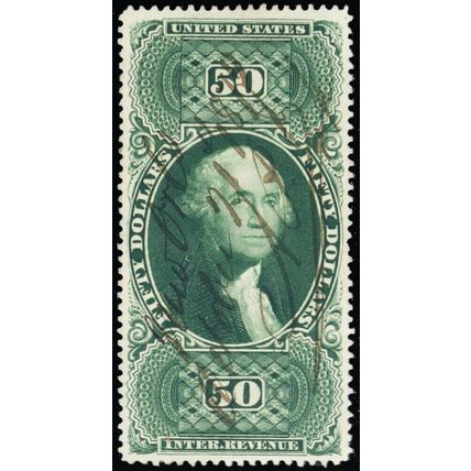 R101c, Used Superb $50 Revenue Perforated Stamp - Stuart Katz