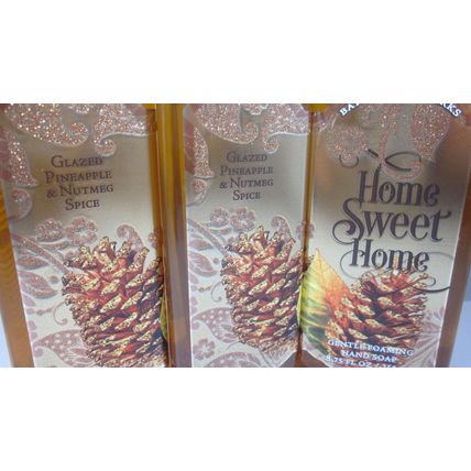 3 Bath & Body Works Gentle Foaming Hand Soap pineapple nutmeg Home Sweet Home