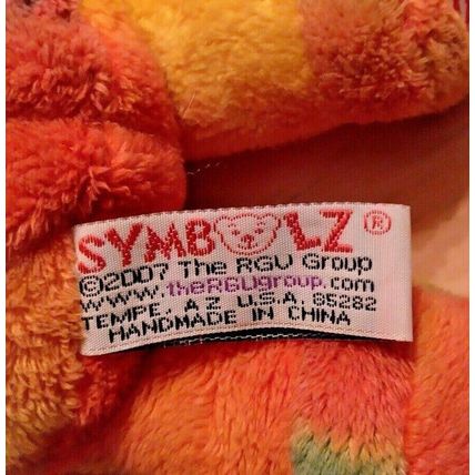 Symbolz 2007 Detroit/Motor City Beanie 7" Teddy Bear Rainbow