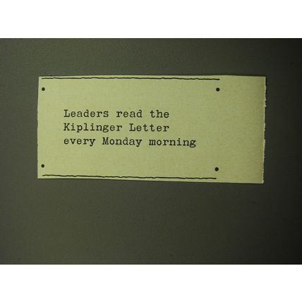 1958 Kiplinger Letter Ad - Leaders read the Kiplinger letter every Monday