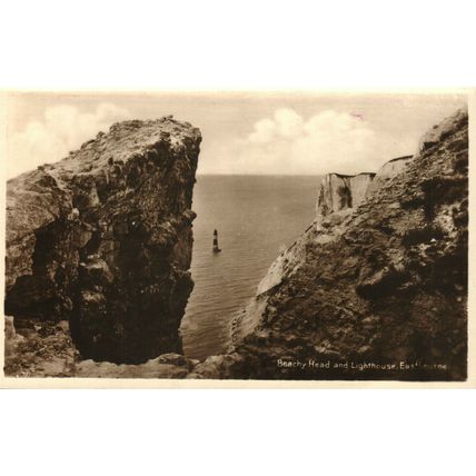 Beachy Head & Lighthouse, Eastbourne, Sussex, RP Waton Tower Postcard