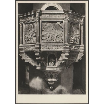 Il Pulpito, Basilica di Santa Croce, Firenze, c.1950 - Alinari Foto Cartolina