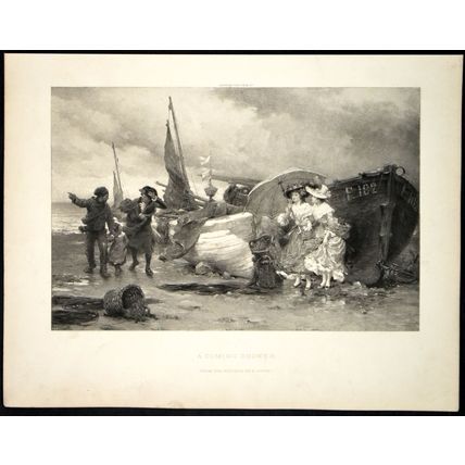 A COMING SHOWER 1914 Pierre Outin PHOTOGRAVURE ENGRAVING