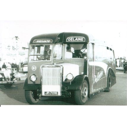 Black & White Photo of Delaine Coaches Ltd. of Bourne - JP 7016 ex Smith's Wigan