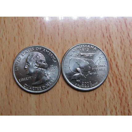 Louisiana 2002D USA $1/4 State Quarter A/U Taken From Roll
