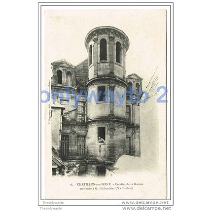 CHATILLON SUR SEINE, ESCALIER DE LA MAISON, FRANCE, c1920s?, Postcard
