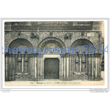 DINAN, PORTAIL DE L'EGLISE SAINT SAUVEUR, FRANCE, 1911, Postcard