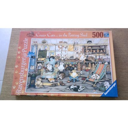 CRAZY CATS...IN THE POTTING SHED by Linda Jane Smith Jigsaw (500 Piece) 2009