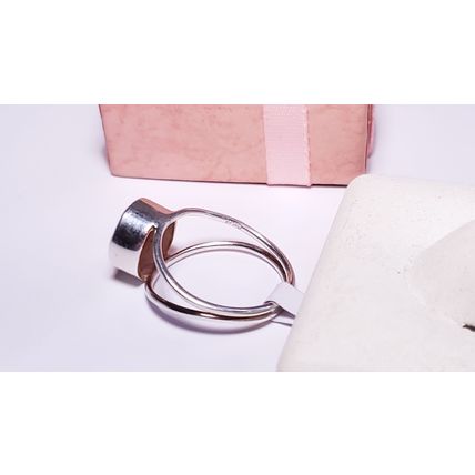 Estate 2.50ct Natural Rd Rose Quartz Sterling Silver split shank bezel Ring22273