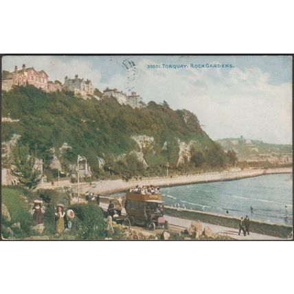 Rock Gardens, Torquay, Devon, 1911 - Photochrom Postcard