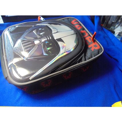 STAR WARS 3-D DARTH VADER Insulated Lunch Bag with Mesh Water Bottle Pocket!!