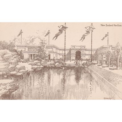 EC499 1924 BRITISH EMPIRE EXHIBITION-NEW ZEALAND PAVILION BY ERNEST COFFIN