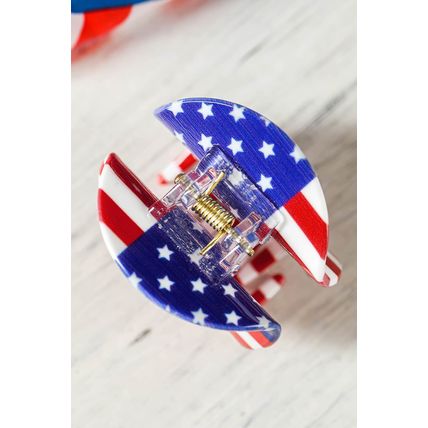 Dark Blue Independence Day Flag Pattern Hair Claw