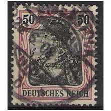 SG 90: 50 pf. 'Germania,' inscribed 'DEUTSCHES REICH,' watermarked paper.