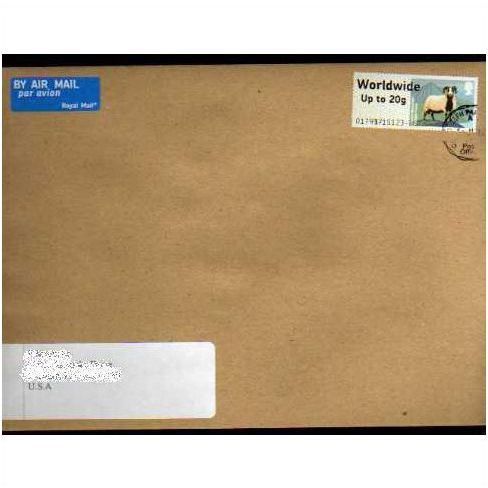 2012 W/WIDE UP TO 20g) 'SHEEP' (BOGNOR)(FONT ERRORS)ON COVER (EBID9035)