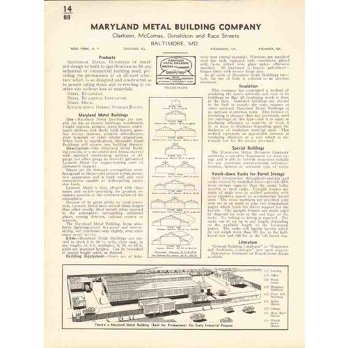 maryland metal building company 1936 insulation vintage catalog