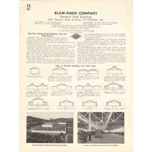 blaw-knox company 1936 standard steel buildings roofed vintage catalog