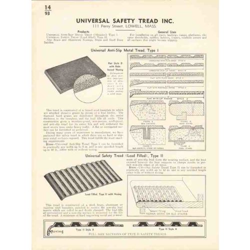 universal safety tread 1936 anti-slip metal stairs vintage catalog