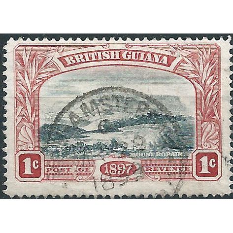 British Guiana 1898 SG216 1c Blue-Black & Carmine-Red Fine Used .. ..