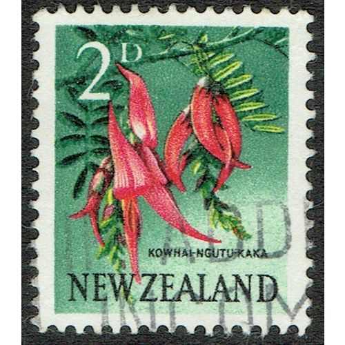 New Zealand 1960 Definitive Issue 2d Carmine Black Yellow and Green SG783 GU