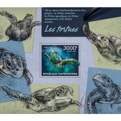 CENTRAL AFRICA 2014 SHEET MNH TURTLES TORTUES TARTARUGAS SCHILDKROTEN 2A