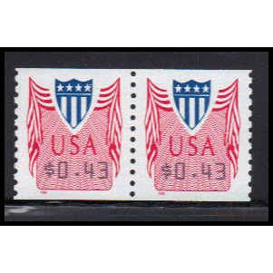CVP33 43c Shield Very Fine MNH Pair PA5077