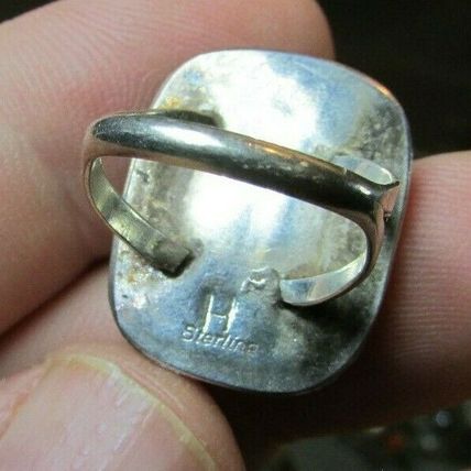 NATIVE AMERICAN PURPLE CHAROITE STERLING SILVER RING By ZUNI ARTIST HALOO