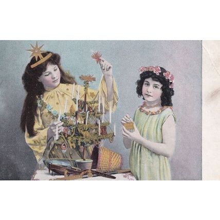 Children Christmas Tree Magical Wicca Sacrificial Dagger Postcard
