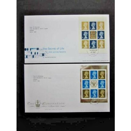 2003 TWO PRESTIGE BOOKLET MULTI VALUE STAMP BOOKLET PANES WITH F.D.I. (A) #01319