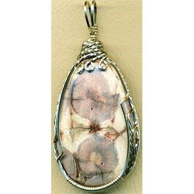 Bird Eye Jasper Nickel Silver Wire Wrap Gemstone Pendant 23