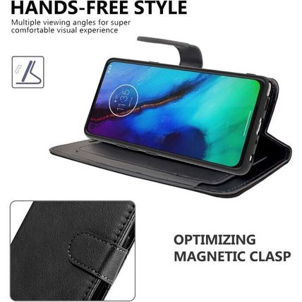 CoverON Wallet Case for Motorola Moto G8 Power-BLACK-NEW-FAST SHIPPING