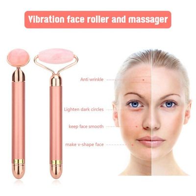 Vibra Beauty Vibrating Gemstone Roller And Magical Skin Care Massager[ Green...